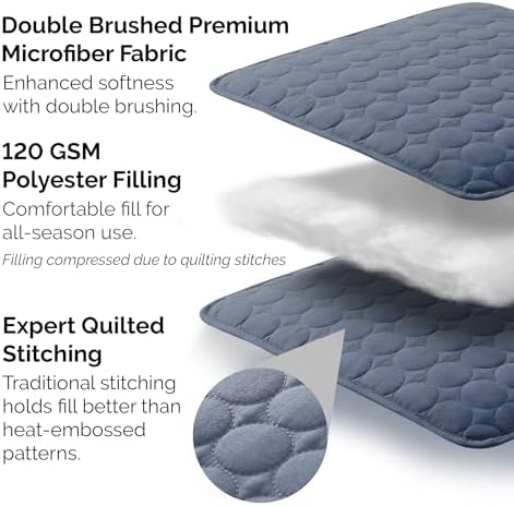 Oversized Quilts for King Bed w/ 2 Matching Quilted Pillow Shams, Navy