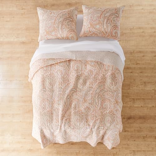 Levtex Home - Spruce Coral Quilt Set - Full/Queen Quilt (88x92in.) +