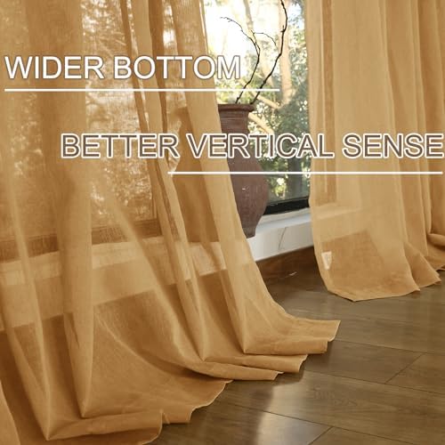 Fcosie 52" Wx108 L Stripe Semi Sheer Curtain with Silver Grommets