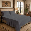 TEXAS LINEN CO. 400 Thread Count King Size Sheets Set Sateen, Dark