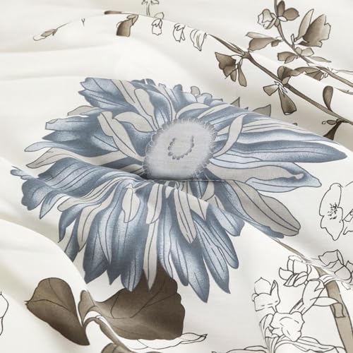 Wake In Cloud - Floral Comforter Set, 100% Cotton Fabric, Vintage