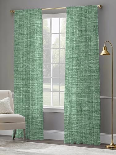 Cream Beige Sheer Curtains Rustic Farmhouse Solid Color 108 Inches