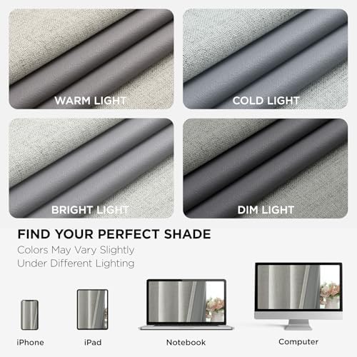 Joydeco Blackout Curtains for Bedroom 2 Panels, 52"W x 108"L, Greyish