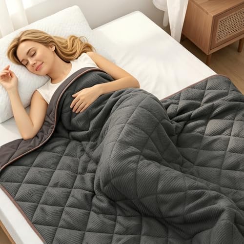 ZonLi 15lbs Weighted Blanket for Adults Sleeping, Double-Sided All