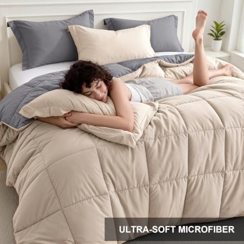 Homelike Moment Queen Comforter Set 3 Piece, Lightweight Soft Bed Sets