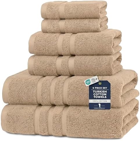 Veteran Textile LLC- 6 Pieces - Turkish Cotton - Luxury Towel Set for