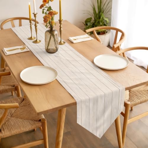 Minimalist Table Runner 108 inches Long Architectural Sandy Beige
