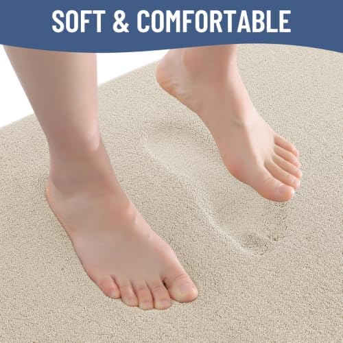 Smiry Memory Foam Bath Mat 44x24, Extra Soft Absorbent Bathroom Rugs