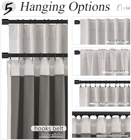 Jowels Beige Linen Blackout Curtains 72 Inches Long 2 Panels for