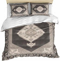 Grey Beige Boho Bedding 3 Piece Duvet Cover Set Full Size
