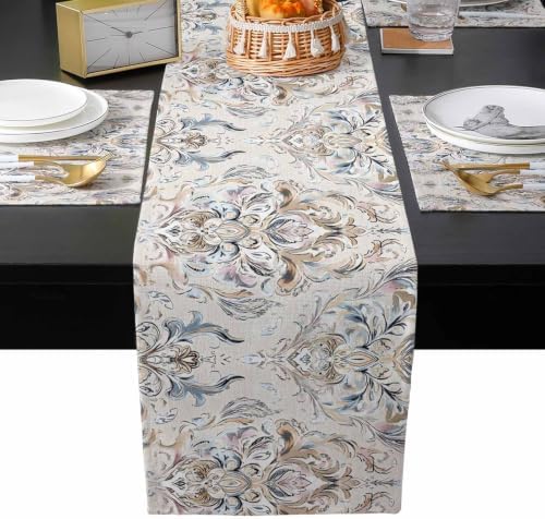 Shabby Chic Table Runner and Placemats Set of 6 French Country Sand