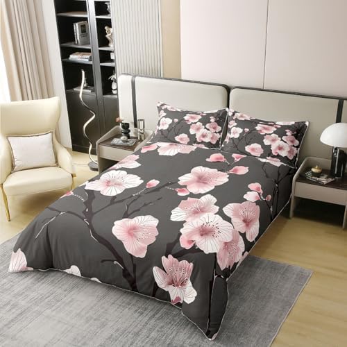 Erosebridal Flowers Leaves 100% Cotton Comforter Cover Queen Boho