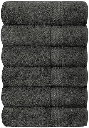 J&V TEXTILES 6 Pack Bath Towel Set (27 x 52 Inches), 500 GSM 100% Ring