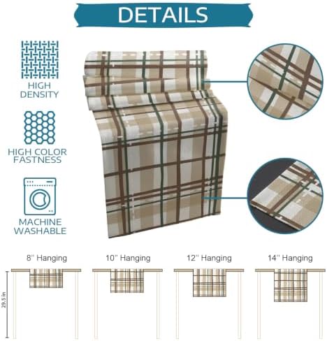 Tan Lines Table Mats Set of 6 with Table Runner 90 Inches Long,Modern