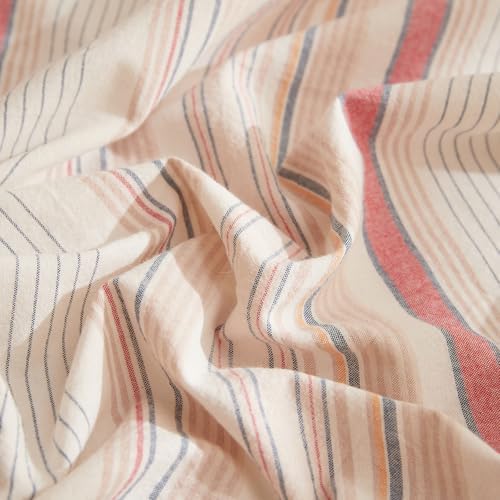 HighBuy Farmhouse Striped Duvet Cover King Size - Durable 100% Washed