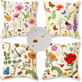 ONWAY Spring Summer Outdoor Waterproof Pillow Covers Set of 4 Floral