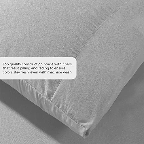 Duvet Cover King [3-Piece, Light Grey] - 1 Comforter Protector with
