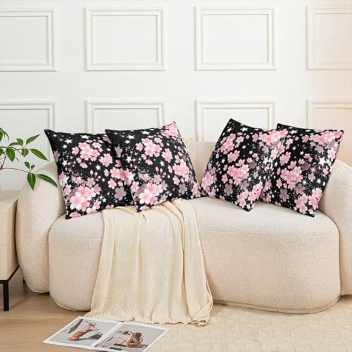 Feelyou Cherry Blossoms Throw Pillow Covers Set of 2 Japanese Style