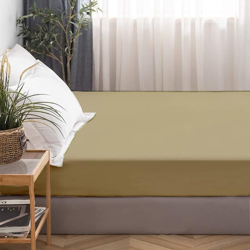 Shreem Linen Zipper Fitted Sheet -16 Inch Extra Deep Pocket, Soft