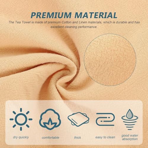 Tea Towel Thick Cotton Linen for Kitchen Dish Drying and Cleaning