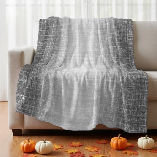 Slate Gray Flannel Fleece Throw Blanket, Vintage Ombre Solid Color