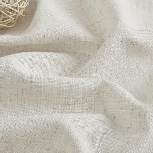 Central Park Natural Semi Sheer Grommet Curtain Linen Blended