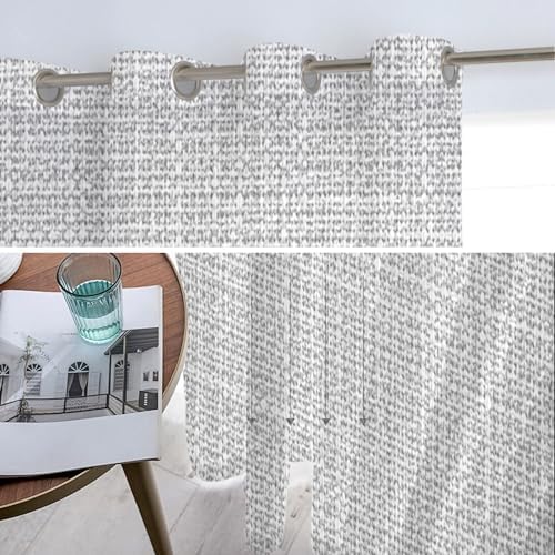 Silver Gray Solid Sheer Curtains 63 Inch Long 2 Panels, Minimalist