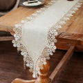 ARTABLE Lace Table Runner Stone Natural Linen Macrame Decor