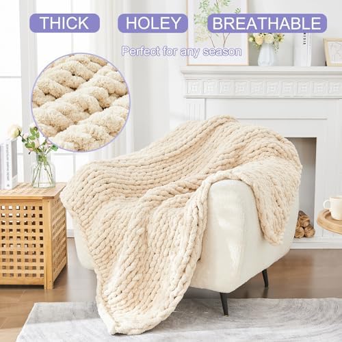 Chenille Throw Blanket, Knitted Blanket, Hand Knitted, Skin Friendly