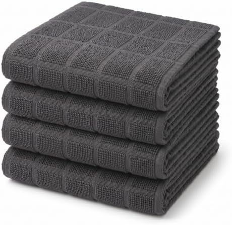 Blue Needles Cotton Terry Kitchen Dish Cloths Set of 4-11 x 13 Inches