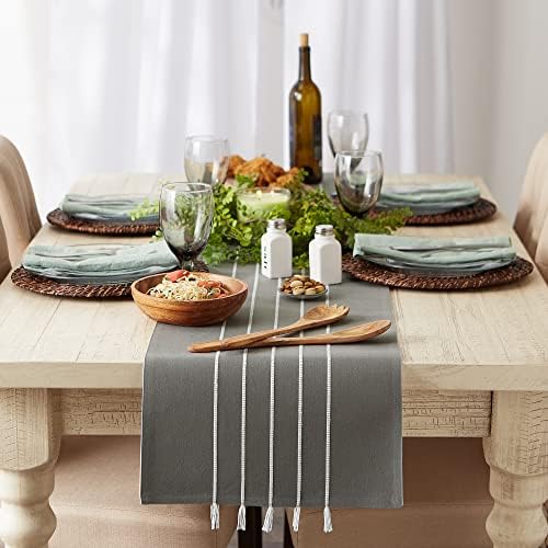 DII Tassel Stripe Tabletop Collection Decorative, Machine Washable