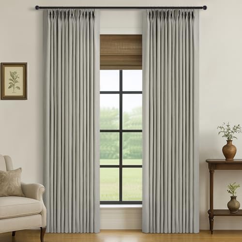 108 Inch Long Curtains Pinch Pleated Curtains for Living Room 2 Panels