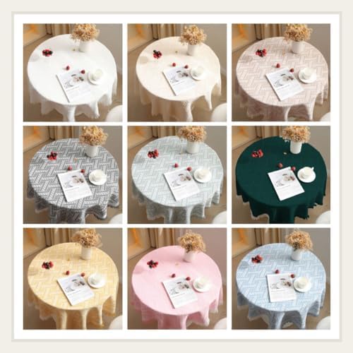 Cotton Linen Jacquard Geometry Square Tablecloth for Square/Round