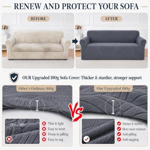 Sofa Slipcover - Stretch Couch Covers for Sofa Jacquard Washable Sofa