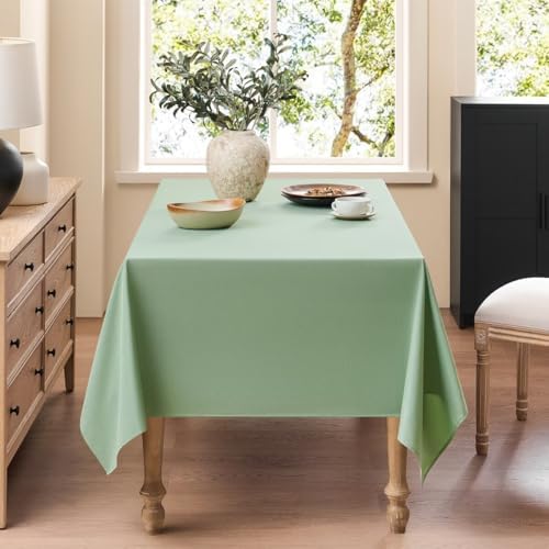 Faux Linen Tablecloths for Rectangle Tables, Burlap Textured Table