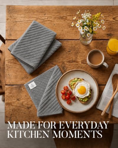 Bumble Dish Cloths (8-Pack), 100% Cotton Kitchen Towels, 12"x12"