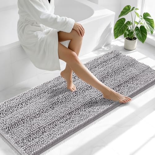Smiry Thick Chenille Bathroom Runner Rugs 59x20, Absorbent Bath Mat
