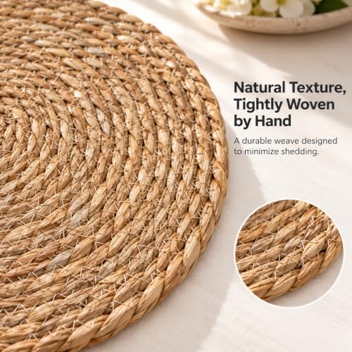 13" Round Woven Placemats for Dining Table Decor at Holiday
