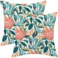 AEIOAE Floral Pillow Covers 20 x 20 Inch Set of 2, Green Coral Orange