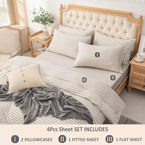 PURE ERA Jersey Knit Sheet Set Heather Beige King