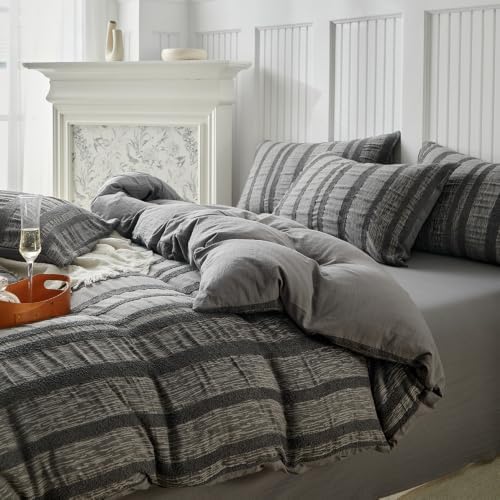Grey Pinstripes Duvet Cover Set