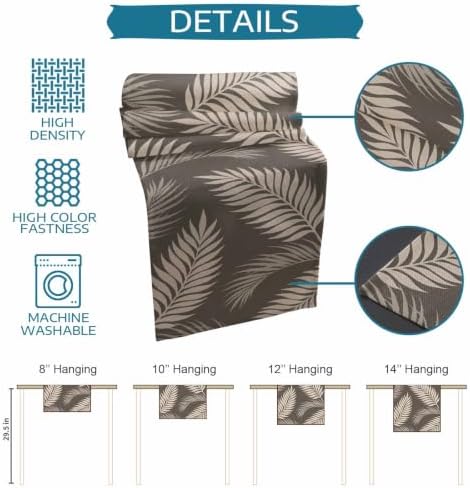 Rustic Palm Leaves Table Mats Set of 6 with Table Runner 90 Inches