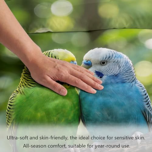 King Duvet Cover Set Soft Microfiber Animals Budgerigar