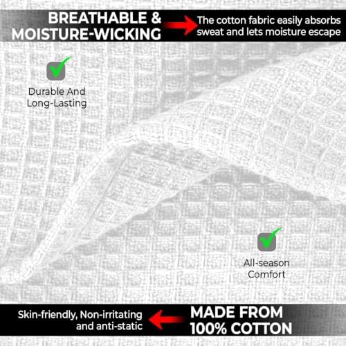 100% Cotton Blankets for Bed - Waffle Weave Blankets for Summer