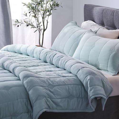 Oversized King Quilt Set, 3 Pieces Lightweight Microfiber Bedspread