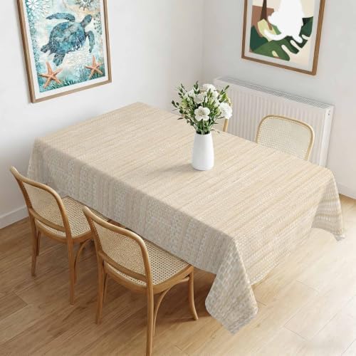 Creamy Ivory Tablecloths 60" x 102”, Country Vintage Minimalist Solid