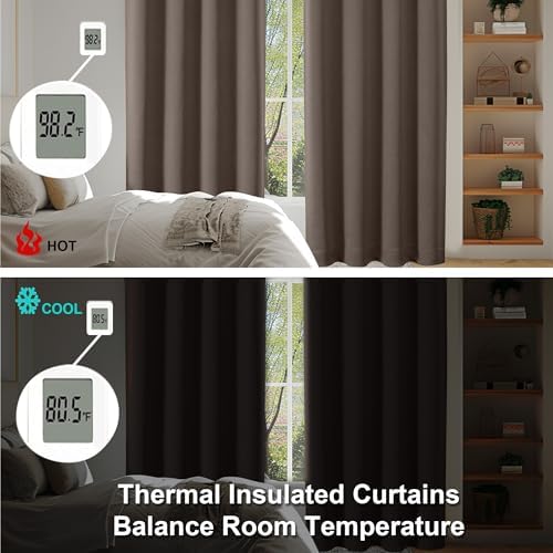 Simplebrand Ava Brown Blackout Curtains 72 Inch Length for Bedroom 2