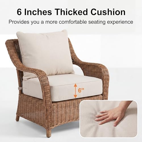 6" Thick Outdoor Chair Cushions, 24" *24" *6" Waterproof Patio