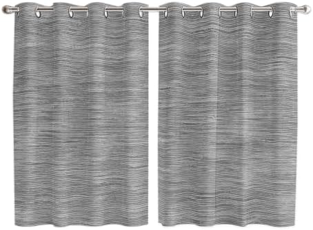 Gray Solid Color Window Curtains 63 Inch Length 2 Panels Set