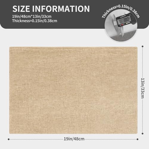 Cloth Placemats, Set of 4 Heat-Resistant Cotton Linen Blend Double